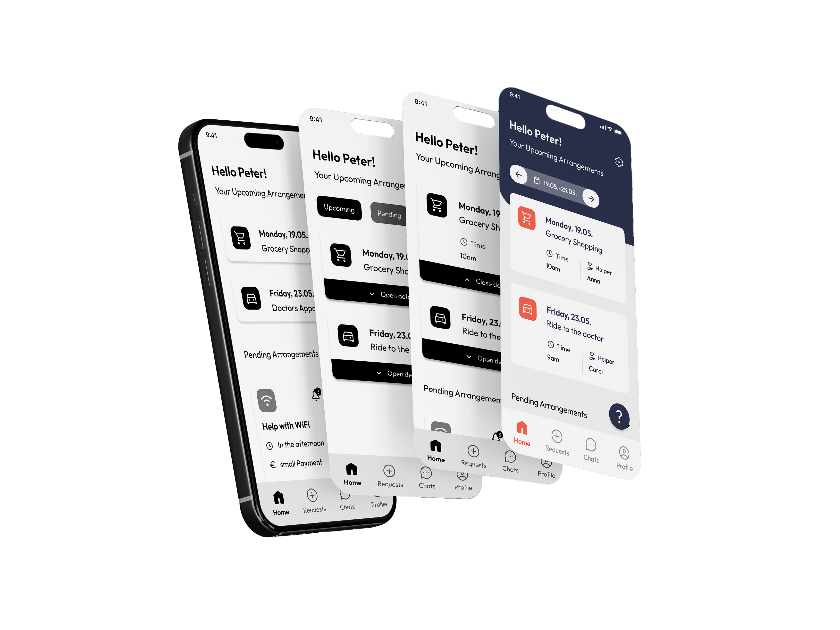 Wireframe Entwicklung Entdecken Screen