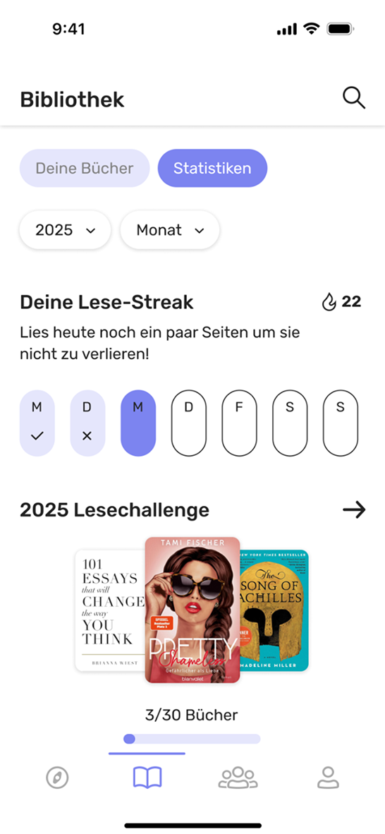 Bibliothek Unterseite Statistiken
