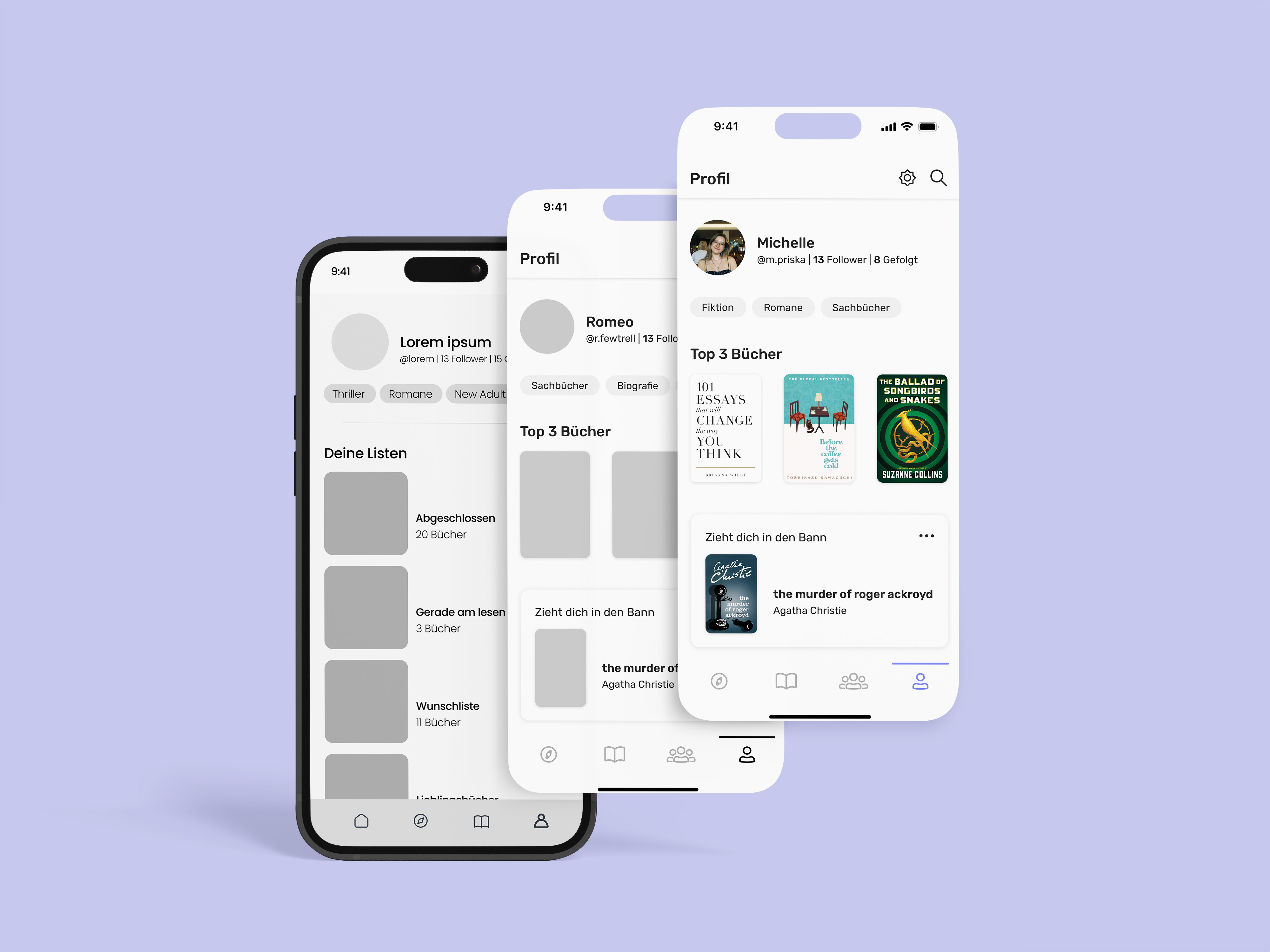 Profil Screen Entwicklung